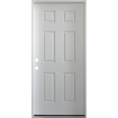 36 in. x 79 in. 6 Panel Primed 20 Min. Fire-Rated House-to-Garage Single Prehung Interior Door
