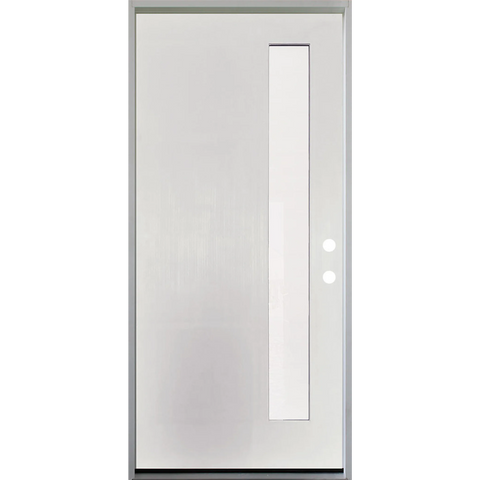 3/0x6/8 Single Prehung Fiberglass Primed Door with 1 Lite