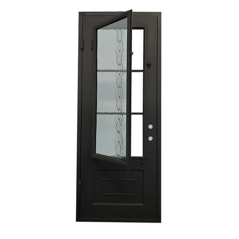 3/0x8/0 6 Lite Exterior Wrought Iron Prehung Door