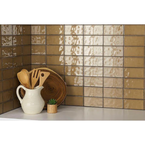 Structured Effects 3 in. x 6 in. Glazed Ceramic Balanced Taupe Subway Tile