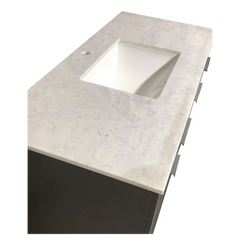 Amelie 48 in Single Sink Bathroom Vanity in Grey with Carrara White Marble Countertop