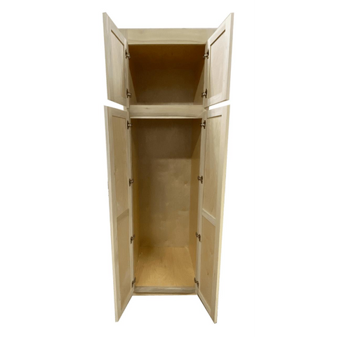 Kitchen Utility Pantry Cabinet | Unfinished Poplar | Shaker Style | 84x30x24 in