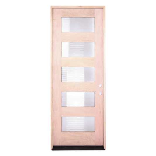 3/0x8/0 Mahogany Exterior Prehung Door | Modern 5 Lite