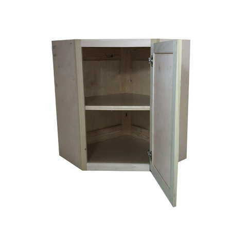 Corner Wall Cabinet | Unfinished Poplar | Shaker Style | 24 in x 30 in