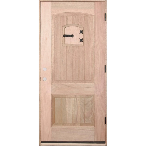 3/0x6/8 Speakeasy Mahogany Prehung Exterior Door with Clavos