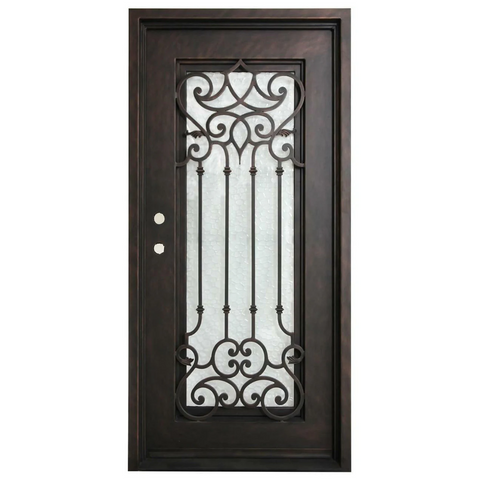 Carmen 3/0x6/8 Exterior Wrought Iron Prehung Door