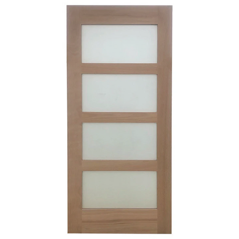 36x80 in. Exterior Mahogany Door Slab | 4 Lite