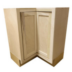 Kitchen Corner Base Cabinet w Lazy Susan | Unfinished Poplar | Shaker Style