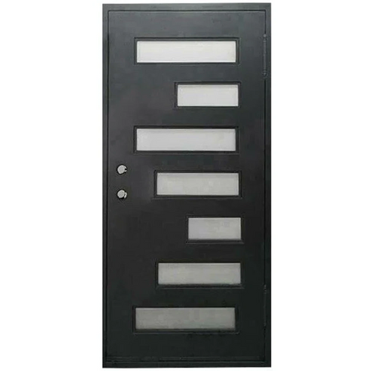 7 Lite 3/0x6/8 Wrought Iron Prehung Front Door