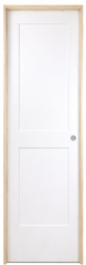 18 in x 80 in White 2-Panel Shaker Solid Core Primed MDF Prehung Interior Door