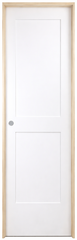 18 in x 80 in White 2-Panel Shaker Solid Core Primed MDF Prehung Interior Door
