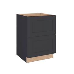 Modernform Cabinet Onyx Black Shaker 24" W X 34 1/2" H X 24" D  2 Drawer Base Cabinet