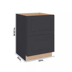 Modernform Cabinet Onyx Black Shaker 24" W X 34 1/2" H X 24" D  2 Drawer Base Cabinet