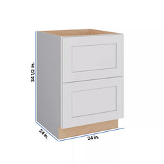 Modernform Cabinet White Shaker 24" W X 34 1/2" H X 24" D  2 Drawer Base Cabinet