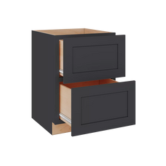 Modernform Cabinet Onyx Black Shaker 24" W X 34 1/2" H X 24" D  2 Drawer Base Cabinet