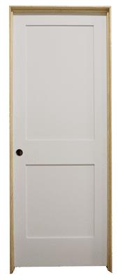 30 in x 80 in White 2-Panel Shaker Solid Core Primed MDF Prehung Interior Door