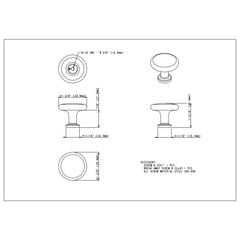 Weser 1-3/8" Diameter Mushroom Knob