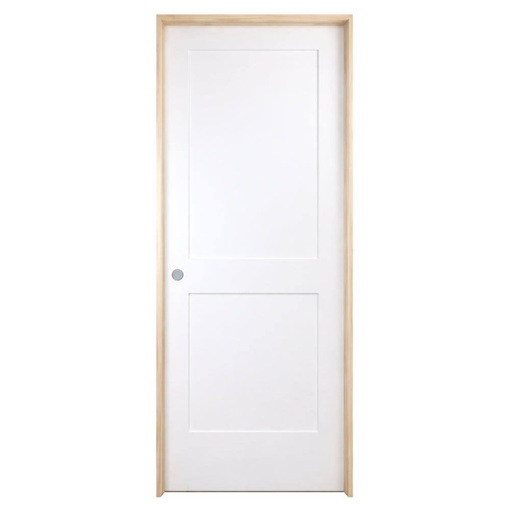 30inx80inWhite2-PanelShakerSolidCorePrimedMDFPrehungInteriorDoor