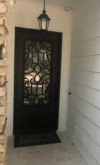 Pasadena 3/0x8/0 Wrought Iron Exterior Prehung Single Door