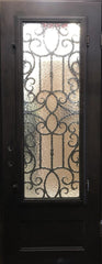 Pasadena 3/0x8/0 Wrought Iron Exterior Prehung Single Door