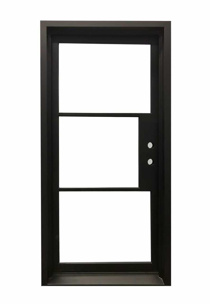 32 in x 80 in Single Exterior Wrought Iron Door