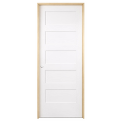 32 in x 80 in Shaker 5-Panel Solid Core Primed MDF Prehung Interior Door