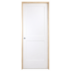 32 in x 80 in White 2-Panel Shaker Solid Core Primed MDF Prehung Interior Door