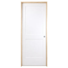 32 in x 80 in White 2-Panel Shaker Solid Core Primed MDF Prehung Interior Door