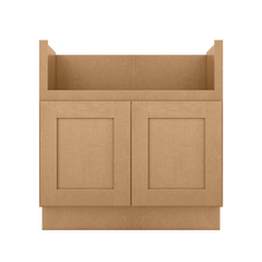 33’’W Farmhouse Sink Base Cabinet - Shaker Toffee - Kitchen Cabinets