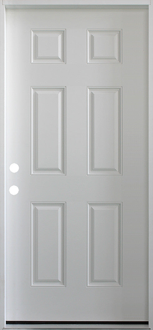  36 in. x 79 in. 6 Panel Primed 20 Min. Fire-Rated House-to-Garage Single Prehung Interior Door