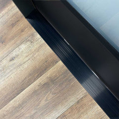 36 in. x 80 in. 6-Lite Shaker Acid Etch Painted Black Prehung Fiberglass Exterior Door - Exterior Doors