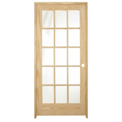 36 in x 80 in 15 Lite Pine Prehung Interior Door