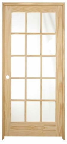 36 in x 80 in 15 Lite Pine Prehung Interior Door