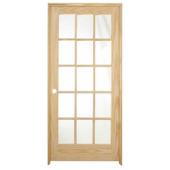 36 in x 80 in 15 Lite Pine Prehung Interior Door