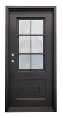 36 in x 80 in 6 Lite Exterior Wrought Iron Door