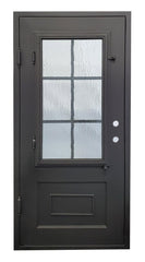 36 in x 80 in 6 Lite Exterior Wrought Iron Door