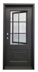 36 in x 80 in 6 Lite Exterior Wrought Iron Door