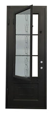 36 in x 96 in 6 Lite Exterior Wrought Iron Door