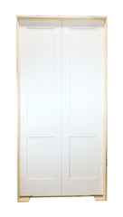 36 in X 96 in White Shaker 2-Panel Solid Core Primed MDF Prehung Interior French Door