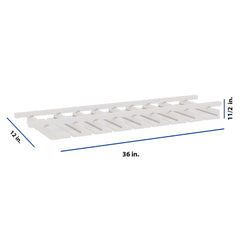 Modernform Cabinet White Shaker 36" W X 1 1/2" H X 12" D Wall Glass Rack
