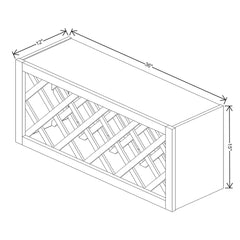 J&K Almond S2 Wine Rack - 36" W x 15" H x 12" D