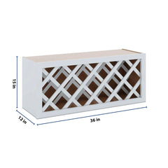 J&K White Shaker S8 Wine Rack - 36" W x 15" H x 12" D
