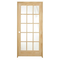 36 in x 80 in 15 Lite Pine Prehung Interior Door