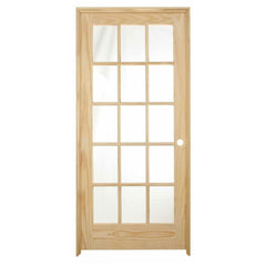 36 in x 80 in 15 Lite Pine Prehung Interior Door