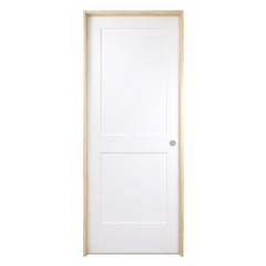 36 in x 80 in White 2-Panel Shaker Solid Core Primed MDF Prehung Interior Door