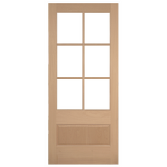 36x80 in Exterior Mahogany Door Slab | 6 Lite