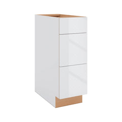 Modernform Cabinet Gloss White 12" W X 34 1/2" H X 24" D  3 Drawer Base Cabinet
