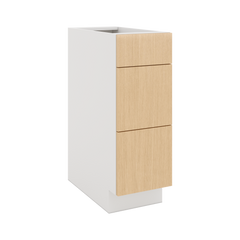 Modernform Cabinet Natural Oak 12" W X 34 1/2" H X 24" D  3 Drawer Base Cabinet