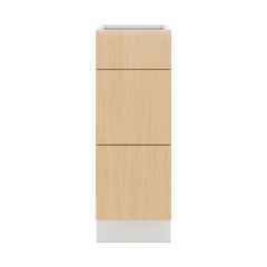 Modernform Cabinet Natural Oak 12" W X 34 1/2" H X 24" D  3 Drawer Base Cabinet