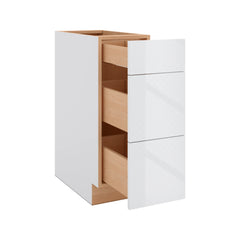 Modernform Cabinet Gloss White 12" W X 34 1/2" H X 24" D  3 Drawer Base Cabinet